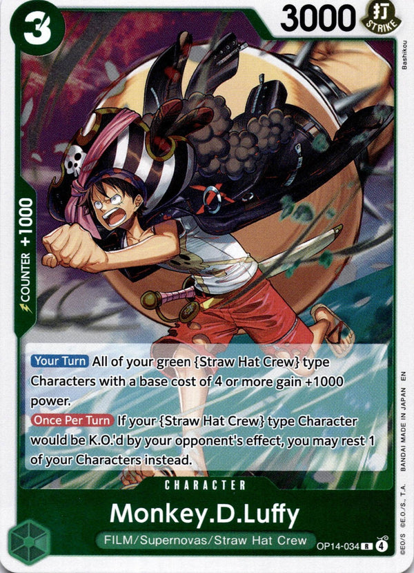One Piece Monkey D. Luffy OP14-034 Rare NM