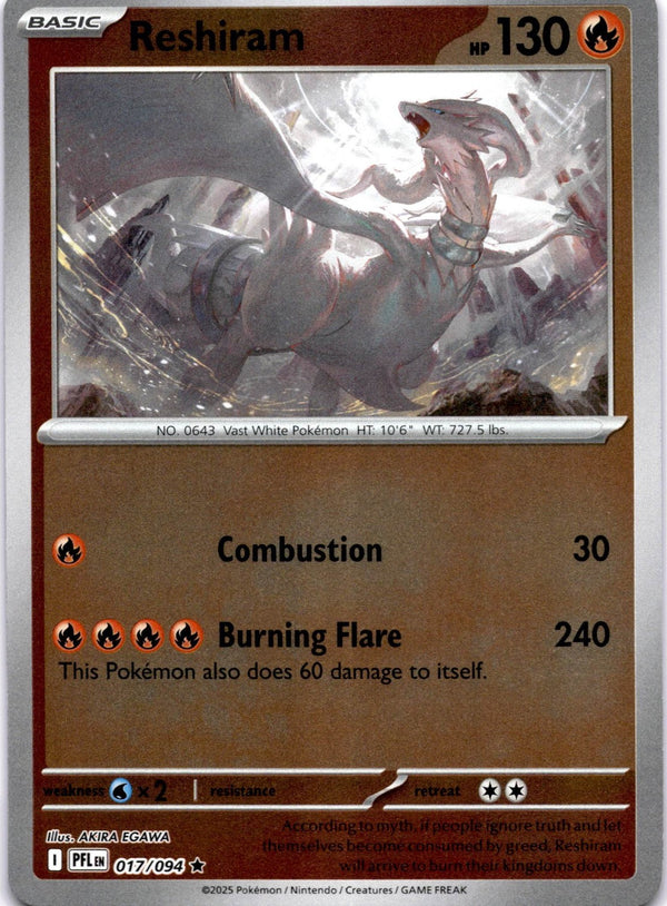 Pokemon Reshiram 017/094 Phantasmal Flames Reverse Holo NM