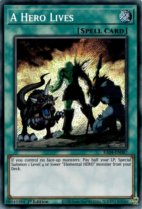 Yugioh A Hero Lives RA04-EN087 Secret Rare 1st Edition NM