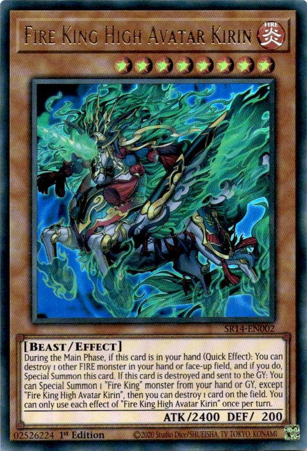 Yugioh Fire King High Avatar Kirin SR14-EN002 Ultra Rare 1st Edition NM