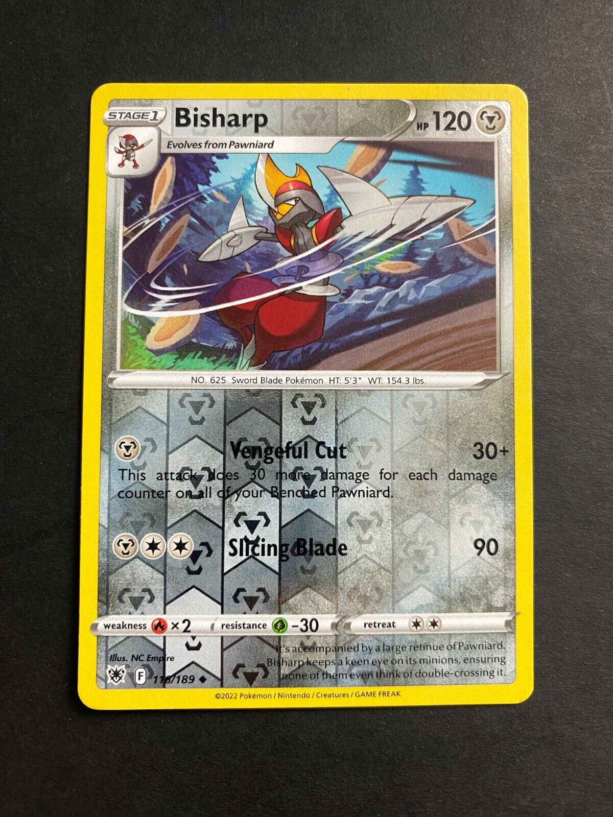 Pokemon Bisharp 116/189 Astral Radiance Reverse Holo NM