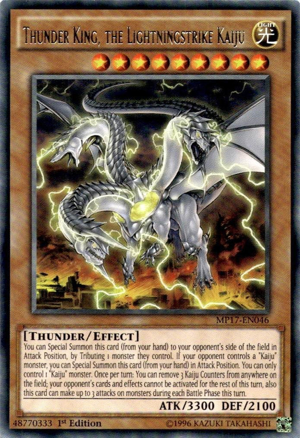 Yugioh Thunder King, the Lightningstrike Kaiju MP17-EN046 Rare 1st Edition NM