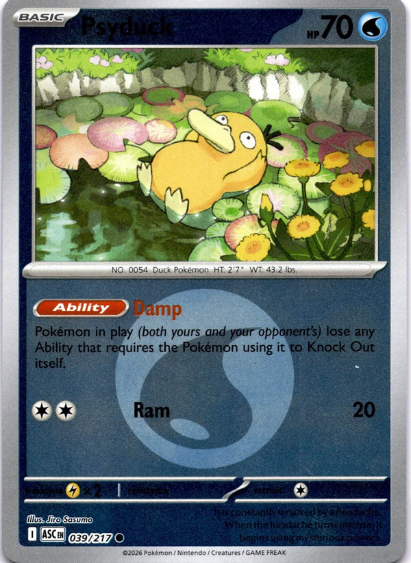 Pokemon Psyduck 039/217 Ascended Heroes Energy Reverse Holo NM