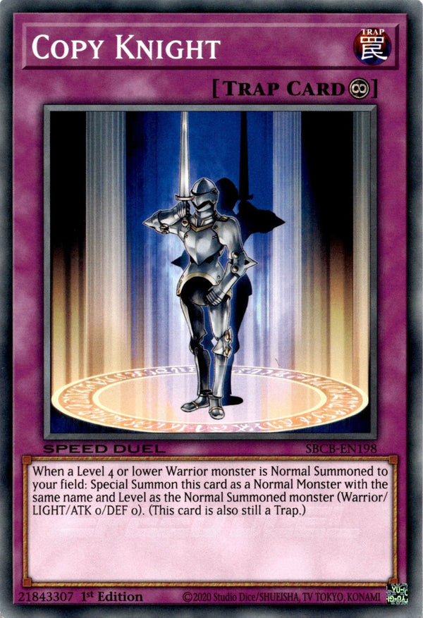Yugioh Copy Knight SBCB-EN198 Speed Duel Common 1st Edition NM