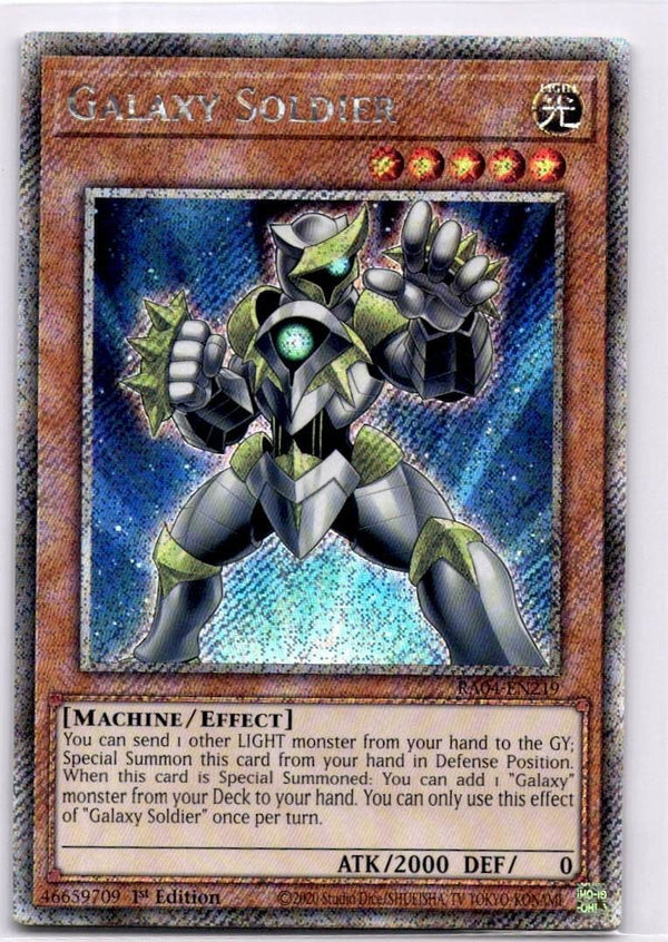 Yugioh Galaxy Soldier RA03-EN219 Platinum Secret Rare 1st Edition NM