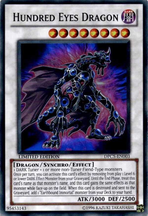 Yugioh Hundred-Eyes Dragon DPC5-EN003 Super Rare Limited Edition LP