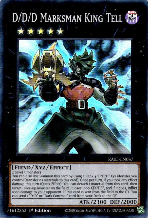 Yugioh D/D/D Marksman King Tell RA05-EN047 NA Print Super Rare 1st Edition NM