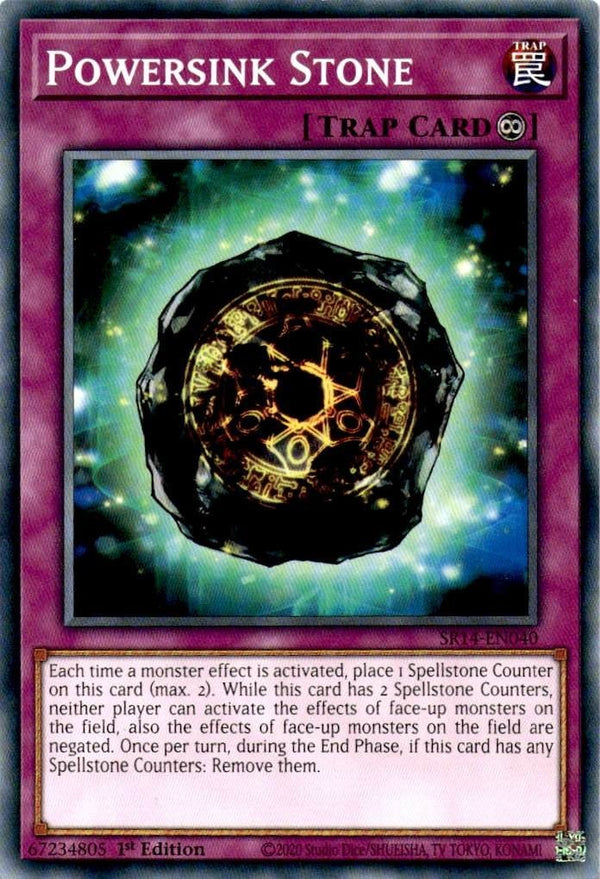 Yugioh Powersink Stone SR14-EN040 Common 1st Edition NM