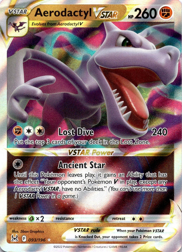 Pokemon Aerodactyl VSTAR 093/196 Lost Origin Full Art Holo NM