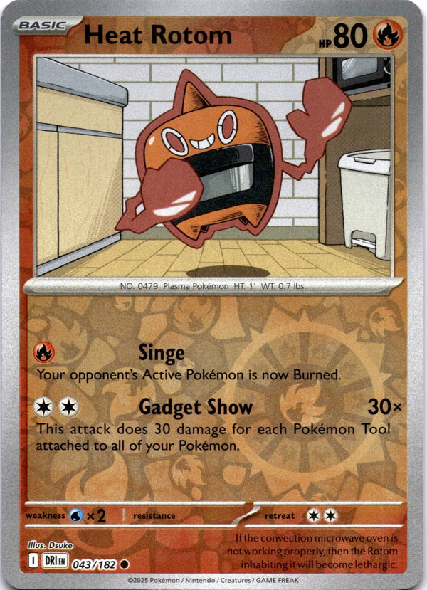 Pokemon Heat Rotom 043/182 Destined Rivals Reverse Holo NM