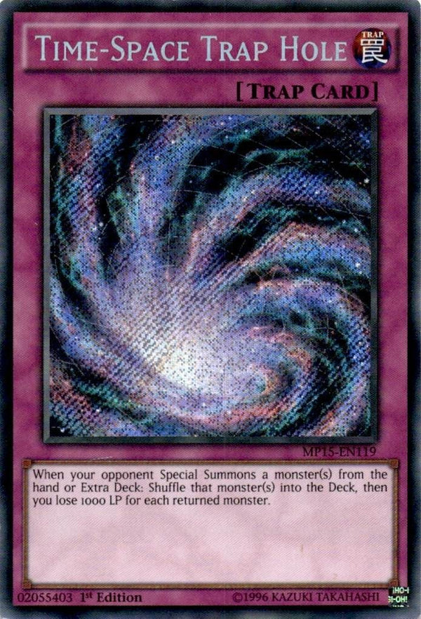 Yugioh Time-Space Trap Hole MP15-EN119 Secret Rare 1st Edition HP