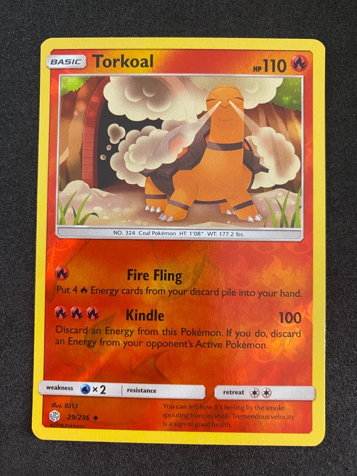 Pokemon Torkoal 29/236 Cosmic Eclipse Reverse Holo MINT