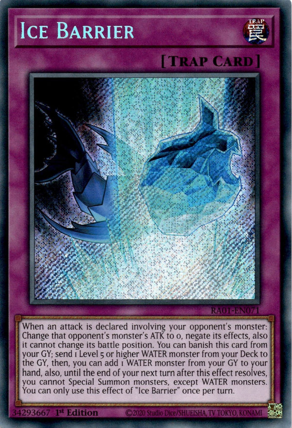 Yugioh Ice Barrier RA01-EN071 Secret Rare 1st Edition NM
