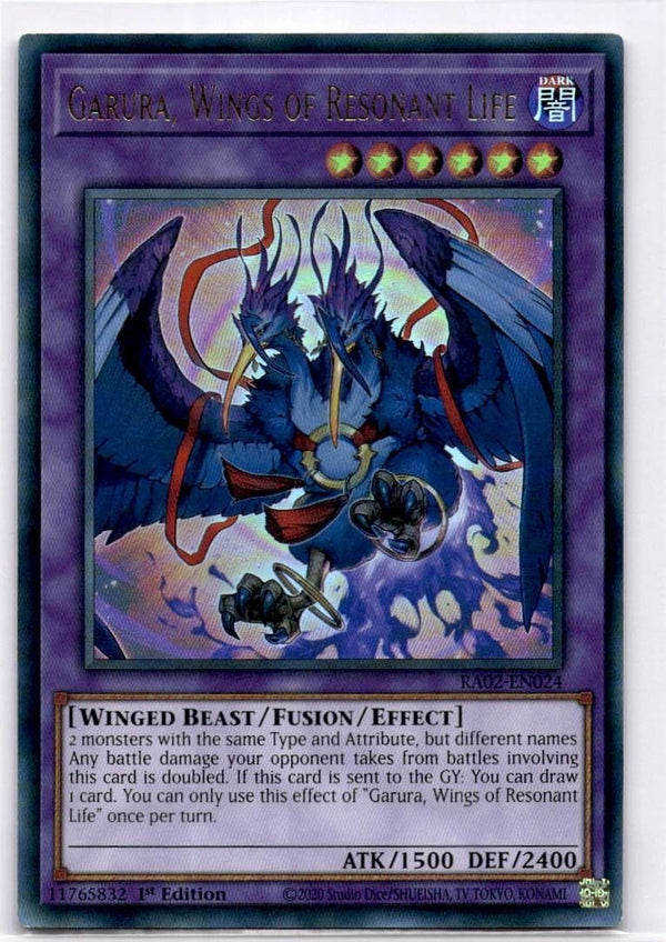 Yugioh Garura, Wings of Resonant Life RA02-EN024 Ultra Rare 1st Edition NM
