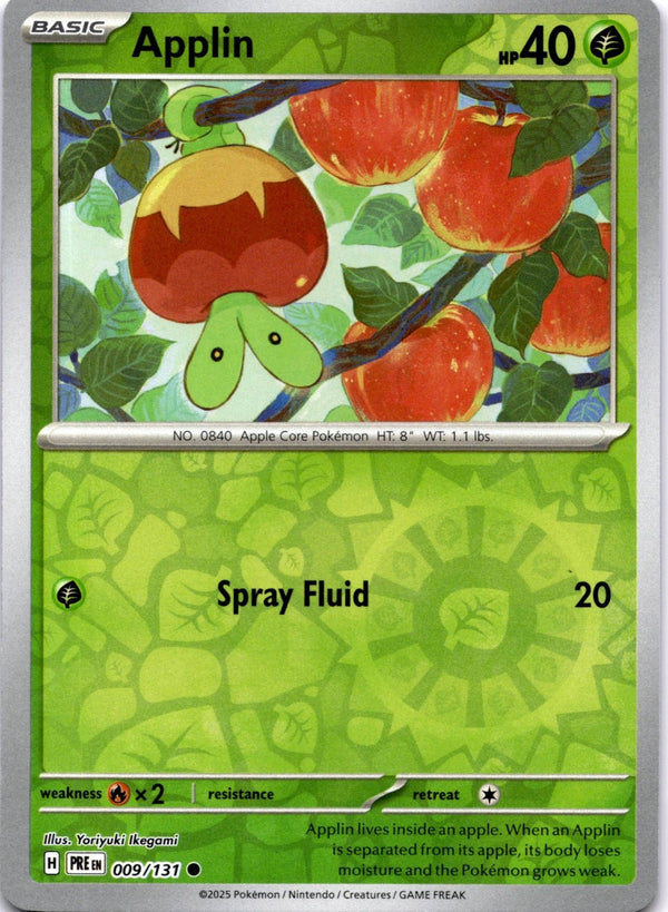 Pokemon Applin 009/131 Prismatic Evolutions Reverse Holo NM