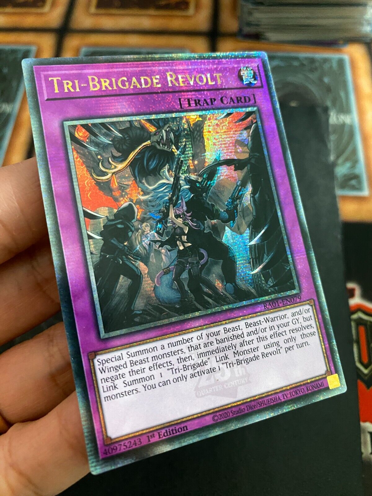 Yugioh Tri-Brigade Revolt RA01-EN079 Quarter Century Rare 1st Edition NM