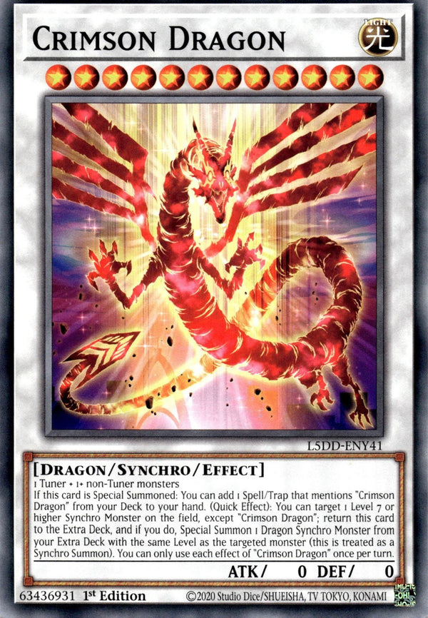 Yugioh Crimson Dragon L5DD-ENY41 Common 1st Edition NM