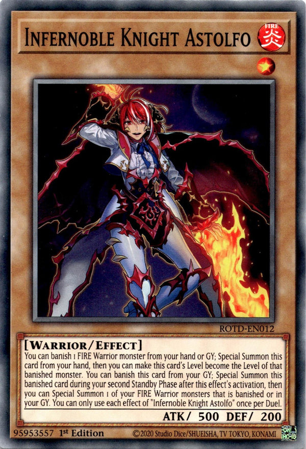 Yugioh Infernoble Knight Astolfo ROTD-EN012 Common 1st Edition NM