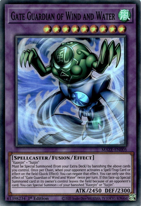 Yugioh Gate Guardian of Wind and Water MAZE-EN005 Super Rare 1st Edition LP