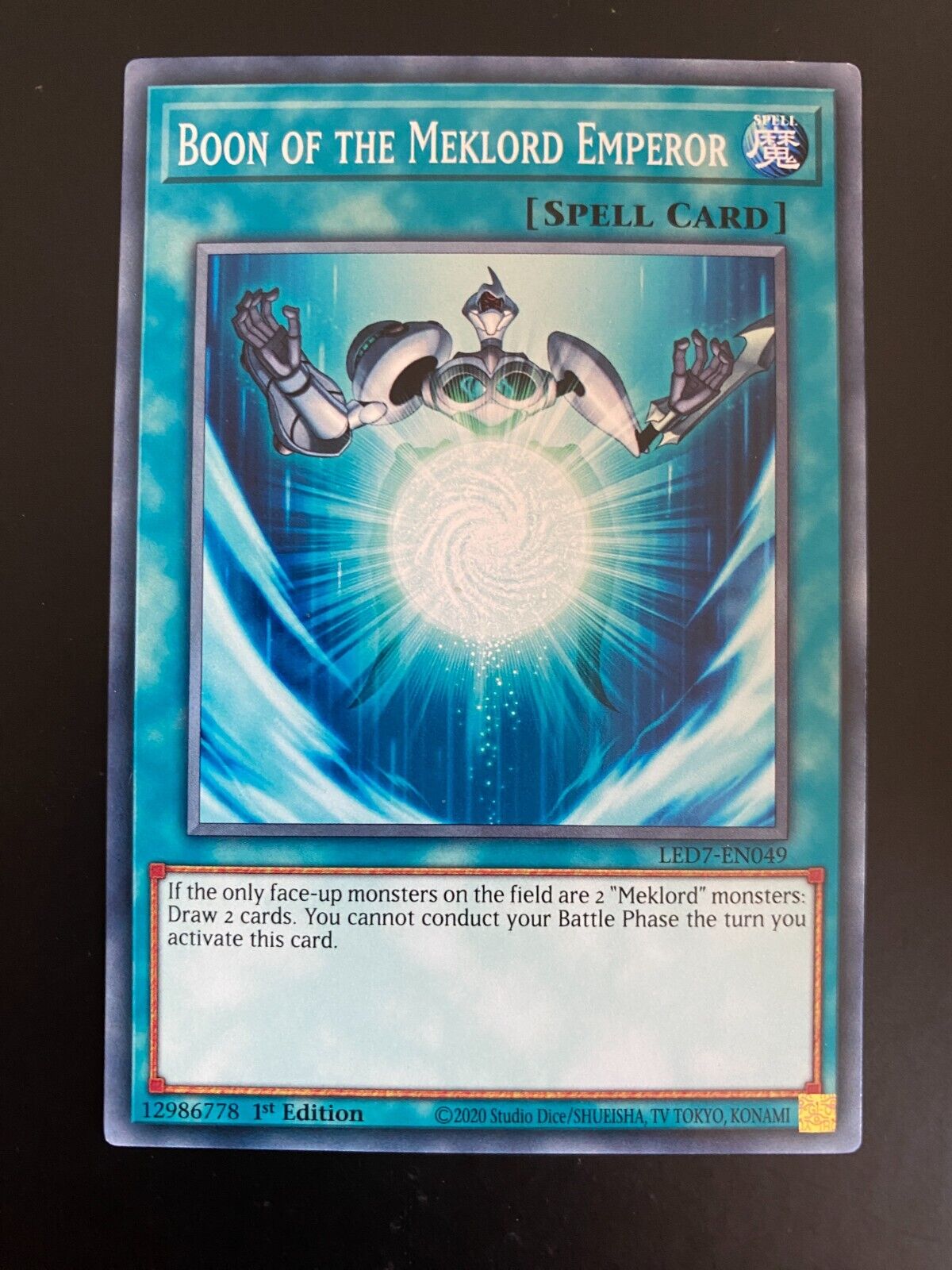 Yugioh Boon of the Meklord Emperor LED7-EN049 Common 1st Edition NM/MINT