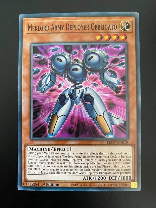 Yugioh Meklord Army Deployer Obbligato LED7-EN019 Super Rare Unlimited LP