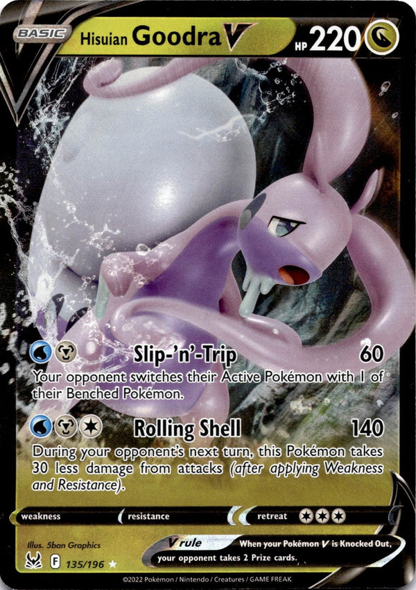 Pokemon Hisuian Goodra V 135/196 Lost Origin Full Art Holo NM