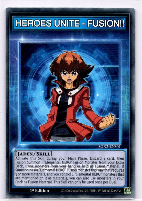 Yugioh Heroes Unite - Fusion!! SGX2-ENS01 Common 1st Edition NM