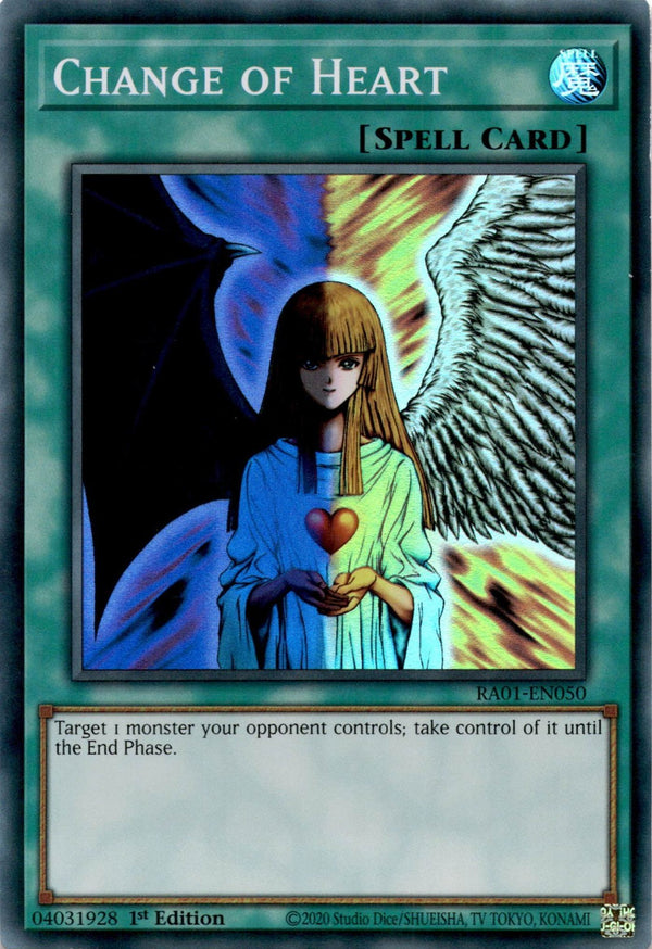 Yugioh Change of Heart RA01-EN050 Super Rare 1st Edition VLP/NM