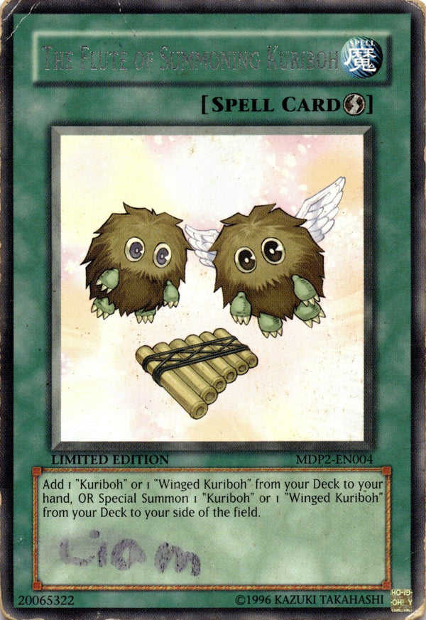 Yugioh The Flute of Summoning Kuriboh MDP2-EN004 Rare Limited Edition DAMAGED