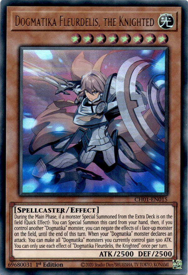 Yugioh Dogmatika Fleurdelis, the Knighted CH01-EN015 Ultra Rare 1st Edition NM