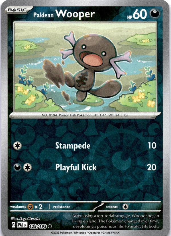 Pokemon Paldean Wooper 129/193 Paldea Evolved Reverse Holo NM