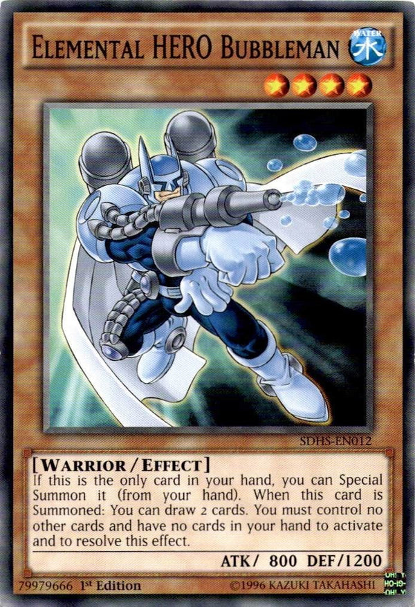 Yugioh Elemental HERO Bubbleman SDHS-EN012 Common 1st Edition VLP/NM