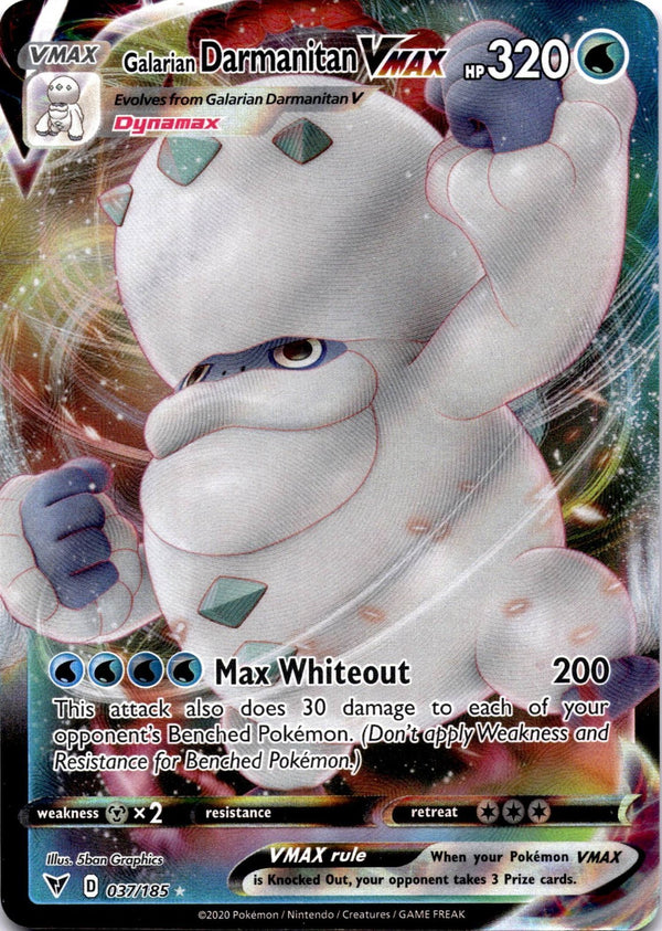 Pokemon Galarian Darmanitan VMAX 037/185 Vivid Voltage Full Art Holo NM