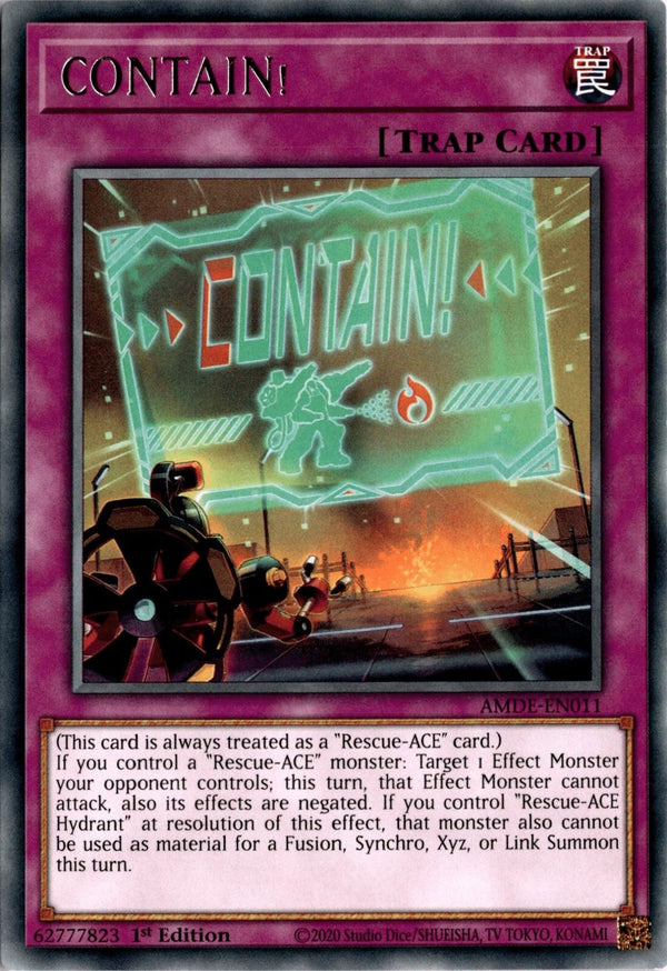 Yugioh CONTAIN! AMDE-EN011 Rare 1st Edition NM