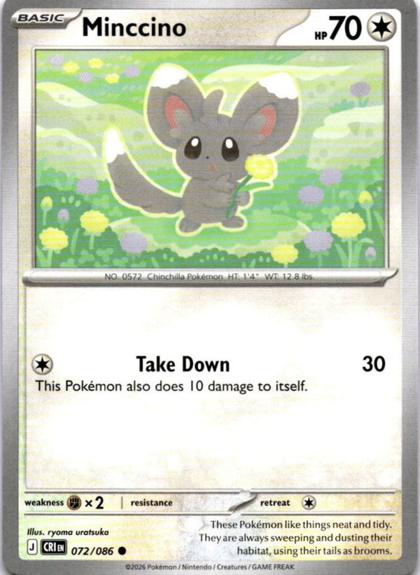Pokemon Minccino 072/086 Chaos Rising Non Holo NM