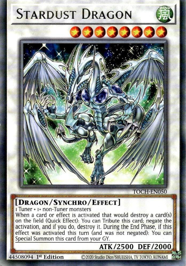Yugioh Stardust Dragon TOCH-EN050 Rare 1st Edition NM