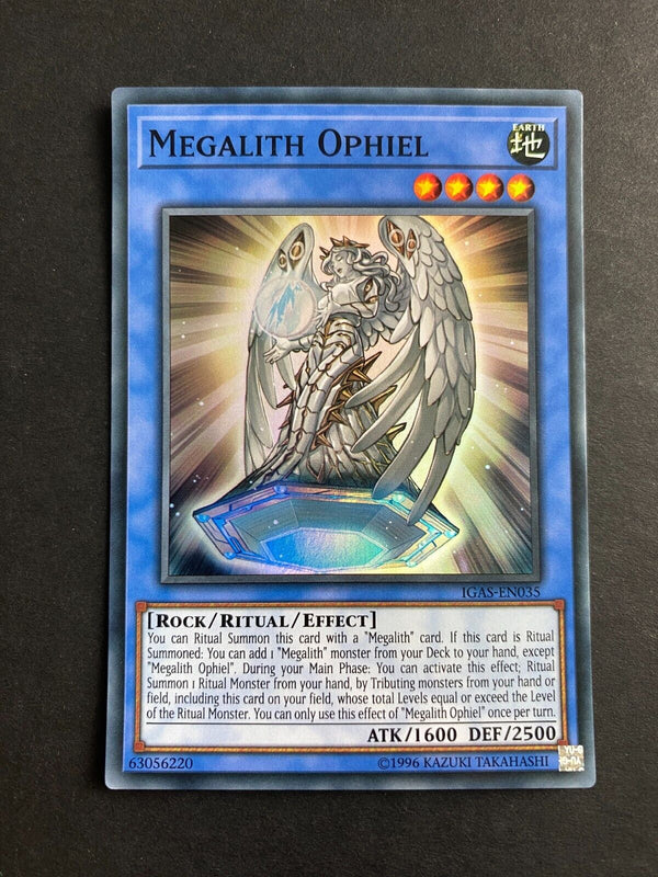 Yugioh Megalith Ophiel IGAS-EN035 Super Rare 1st Edition LP