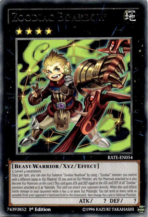 Yugioh Zoodiac Boarbow RATE-EN054 Rare 1st Edition NM