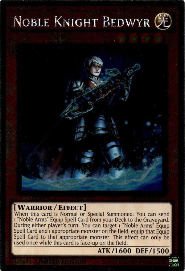 Yugioh Noble Knight Bedwyr NKRT-EN002 Platinum Rare Limited Edition NM