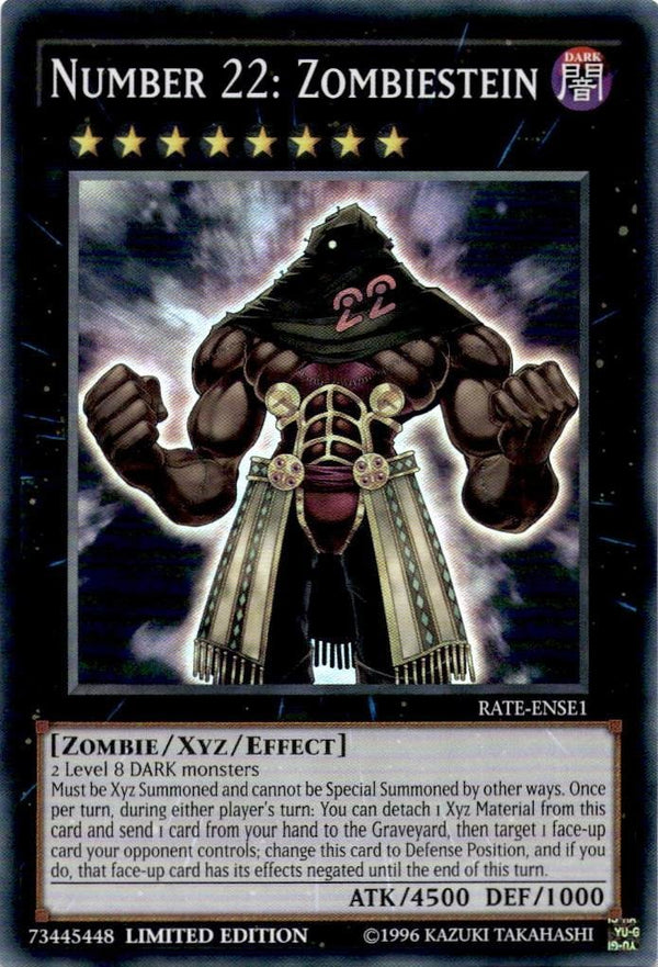 Yugioh Number 22: Zombiestein RATE-ENSE1 Super Rare Limited Edition NM