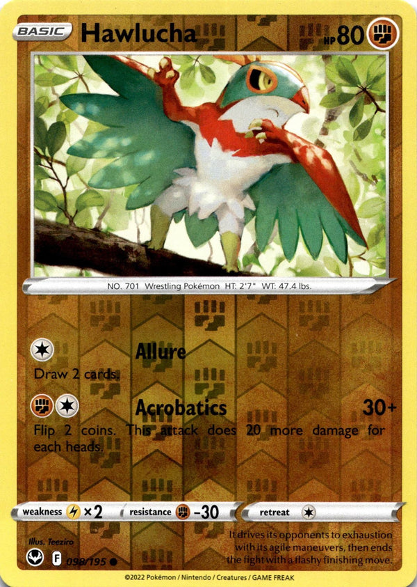 Pokemon Hawlucha 098/195 Silver Tempest Reverse Holo VLP/NM