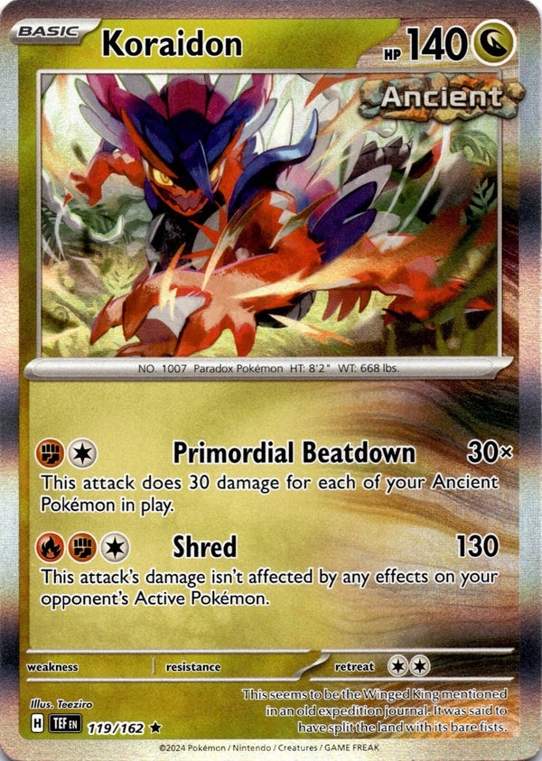 Pokemon Koraidon 119/162 Temporal Forces Holo NM