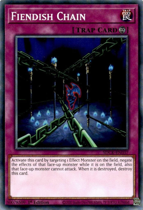 Yugioh Fiendish Chain SDCK-EN037 Common 1st Edition NM