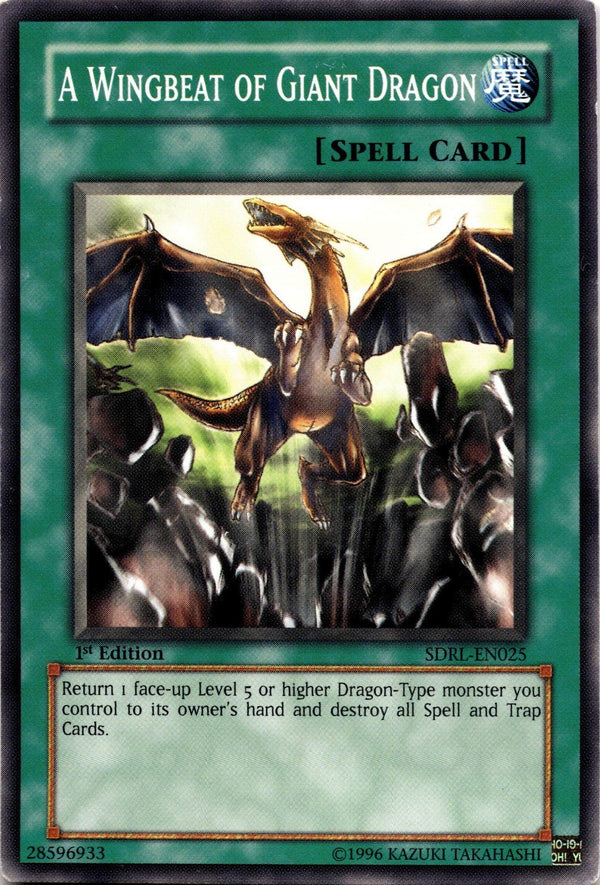 Yugioh A Wingbeat Of Giant Dragon SDRL-EN025 Common 1st Edition HP/MP