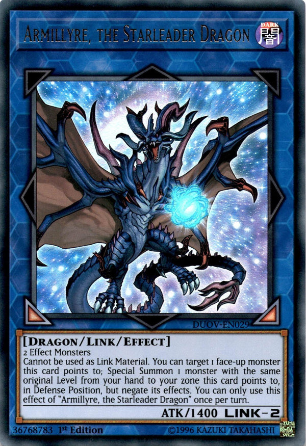 Yugioh Armillyre, the Starleader Dragon DUOV-EN029 Ultra Rare 1st Edition NM