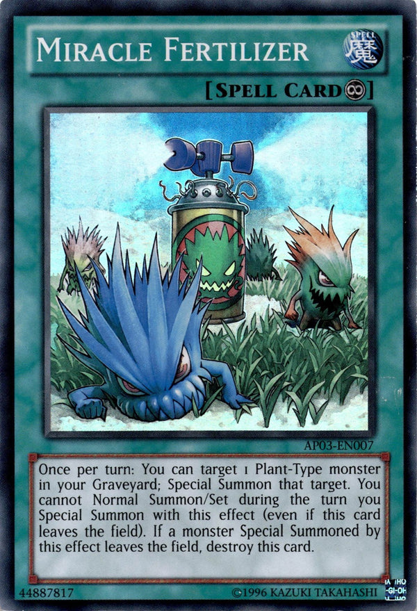 Yugioh Miracle Fertilizer AP03-EN007 Super Rare Unlimited Edition MP