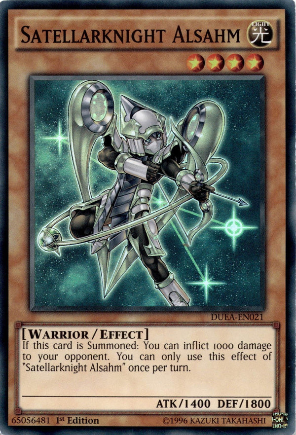 Yugioh Satellarknight Alsahm DUEA-EN021 Super Rare 1st Edition HP/MP