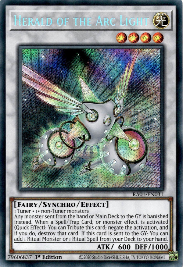 Yugioh Herald of the Arc Light RA01-EN031 Secret Rare 1st Edition NM