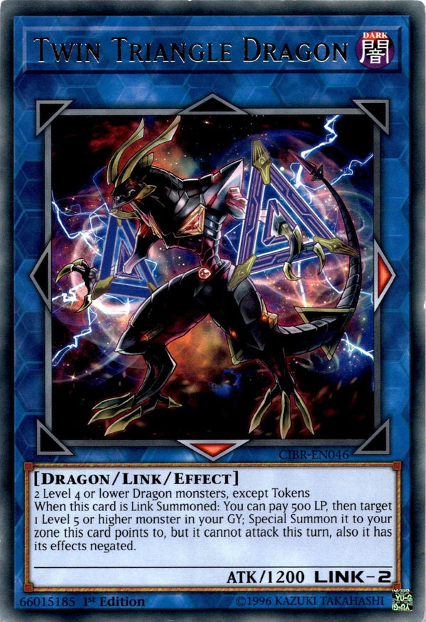 Yugioh Twin Triangle Dragon CIBR-EN046 Rare 1st Edition LP