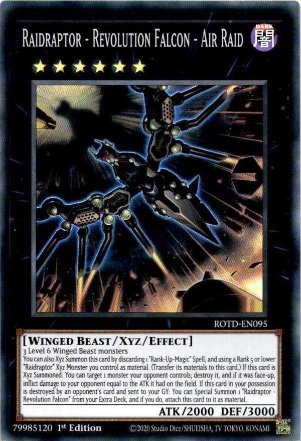 Yugioh Raidraptor - Revolution Falcon - Air Raid ROTD-EN095 Super Rare 1st Ed NM